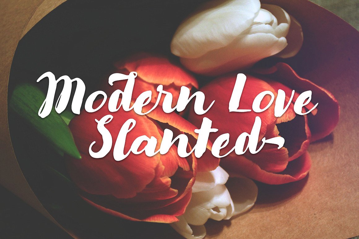 Slanted script. Modern Love. Regular lovers.