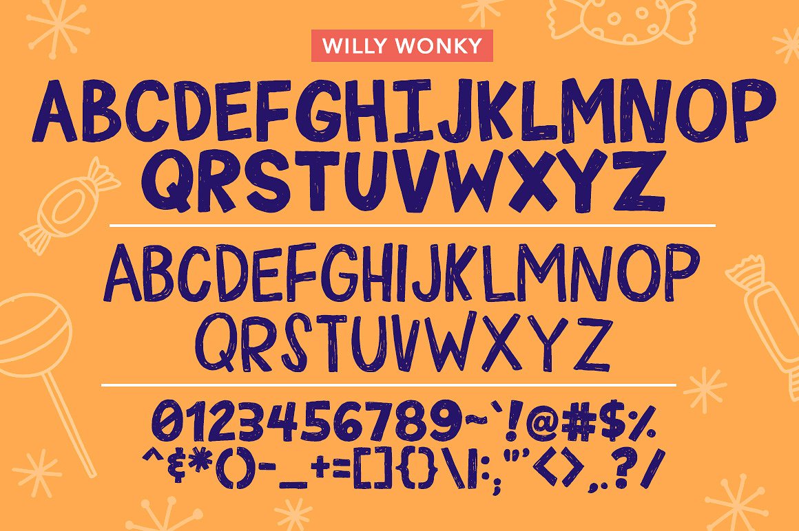 Wonky. Willy Wonka шрифт.